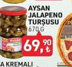 AYSAN JALAPENO TURŞUSU 670 G indirimli fiyat AYSAN JALAPENO TURŞUSU 670 G fiyat ve kampanya bilgisi